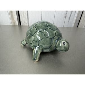 Vintage Ceramic Art Pottery Turtle Decor Collectible Mini Small